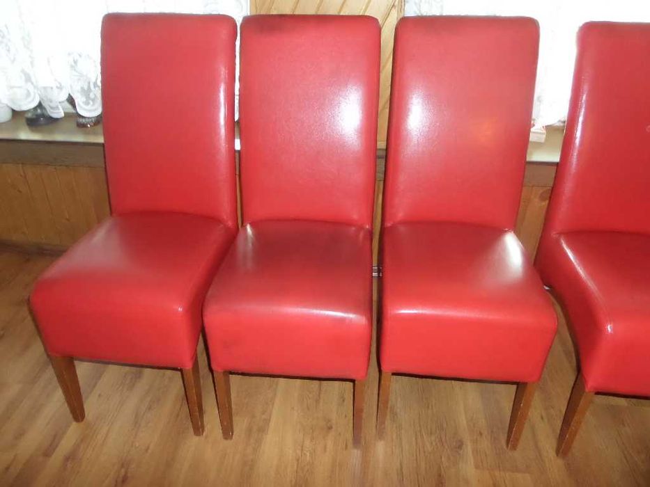 czerwone krzesła 5 sztuk