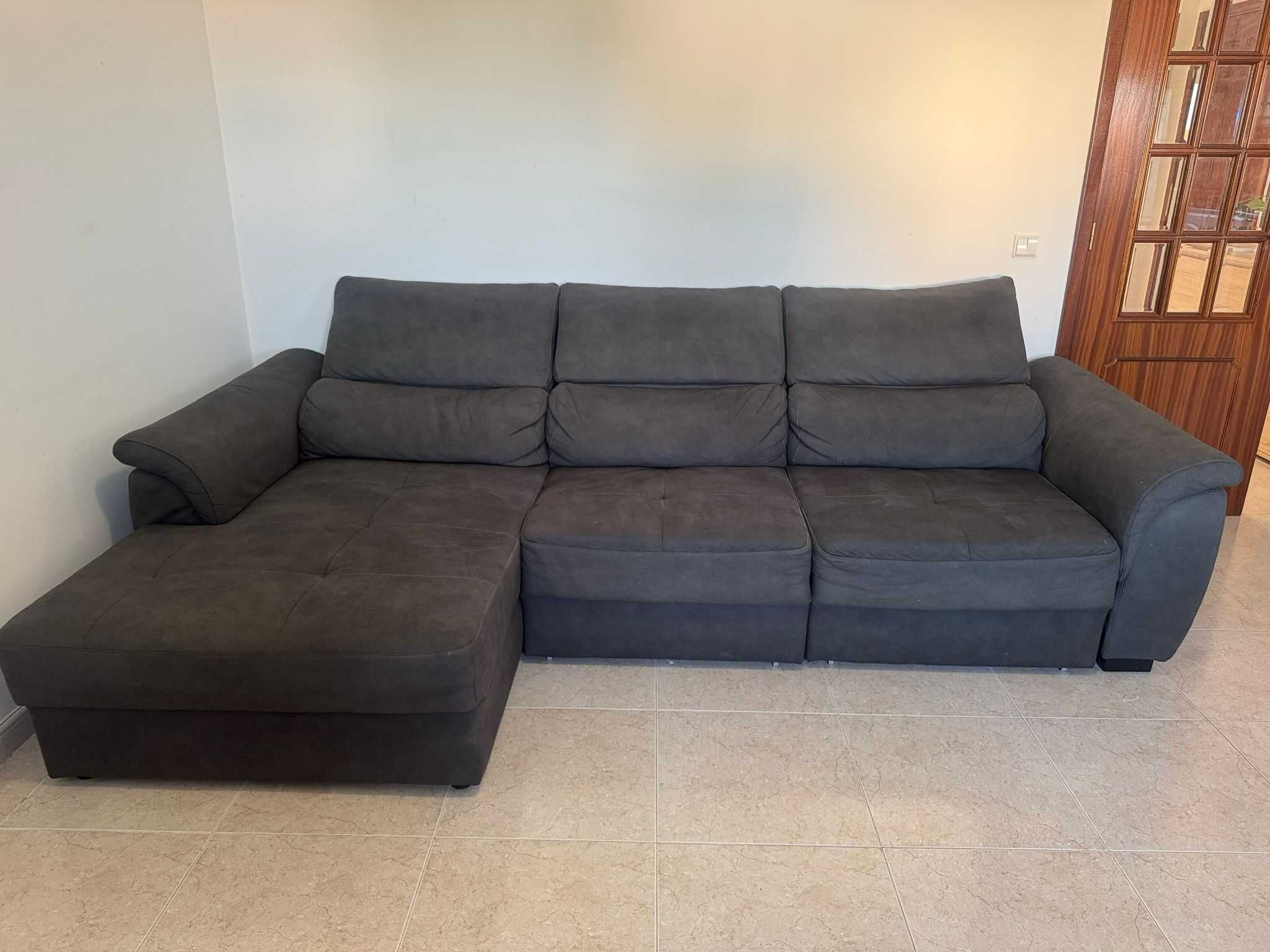 Sofá Chaise Longue BENSON com Cama Esquerda – 4 Lugares, Antracite