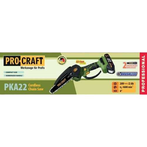 Procraft PKA 22, 2 шины, 2 цепи, 1акб, 1 ЗУ / Прокрафт ПКА 22 веткорез