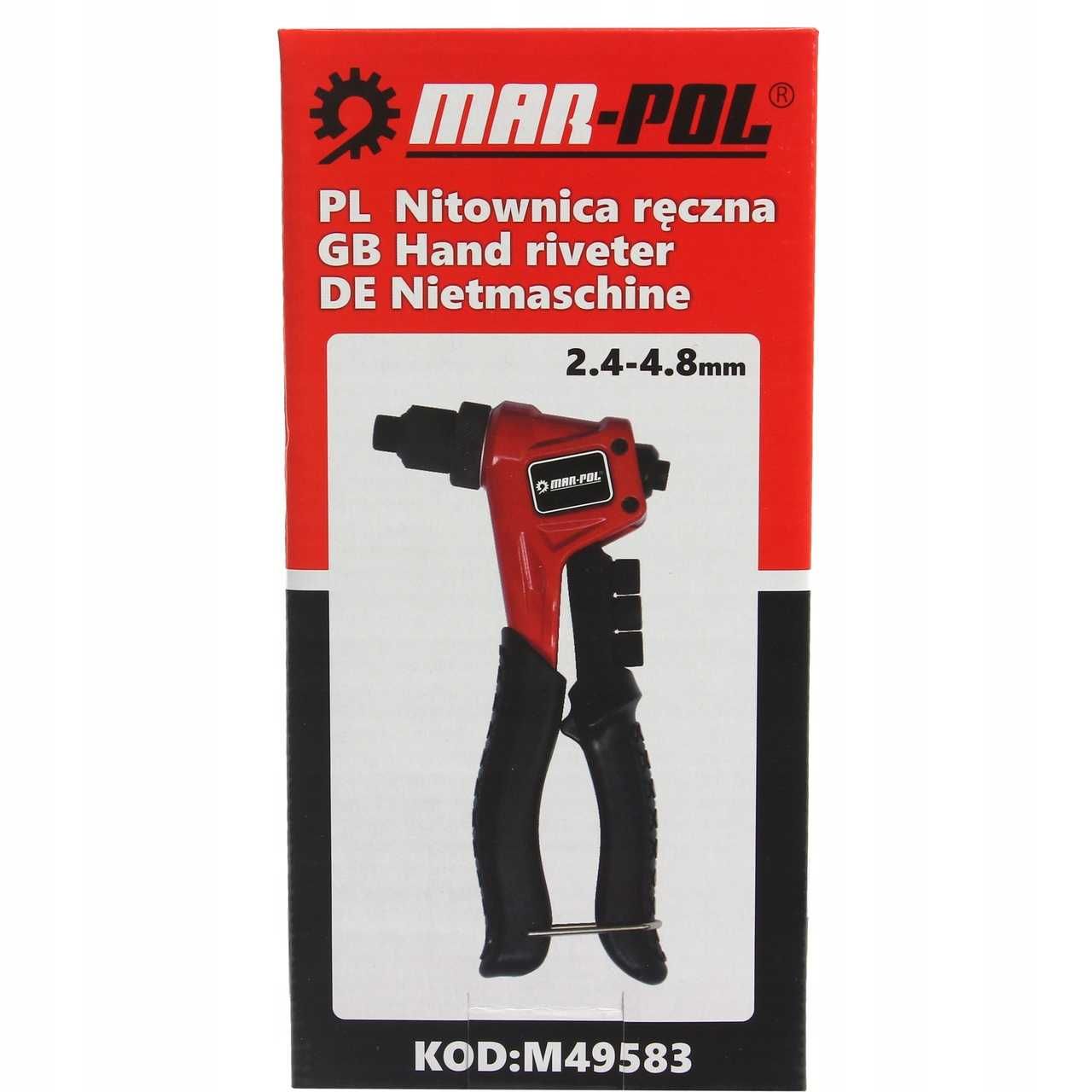 Nitownica Ręczna Profi 2,4-4,8mm 4 Końcówki