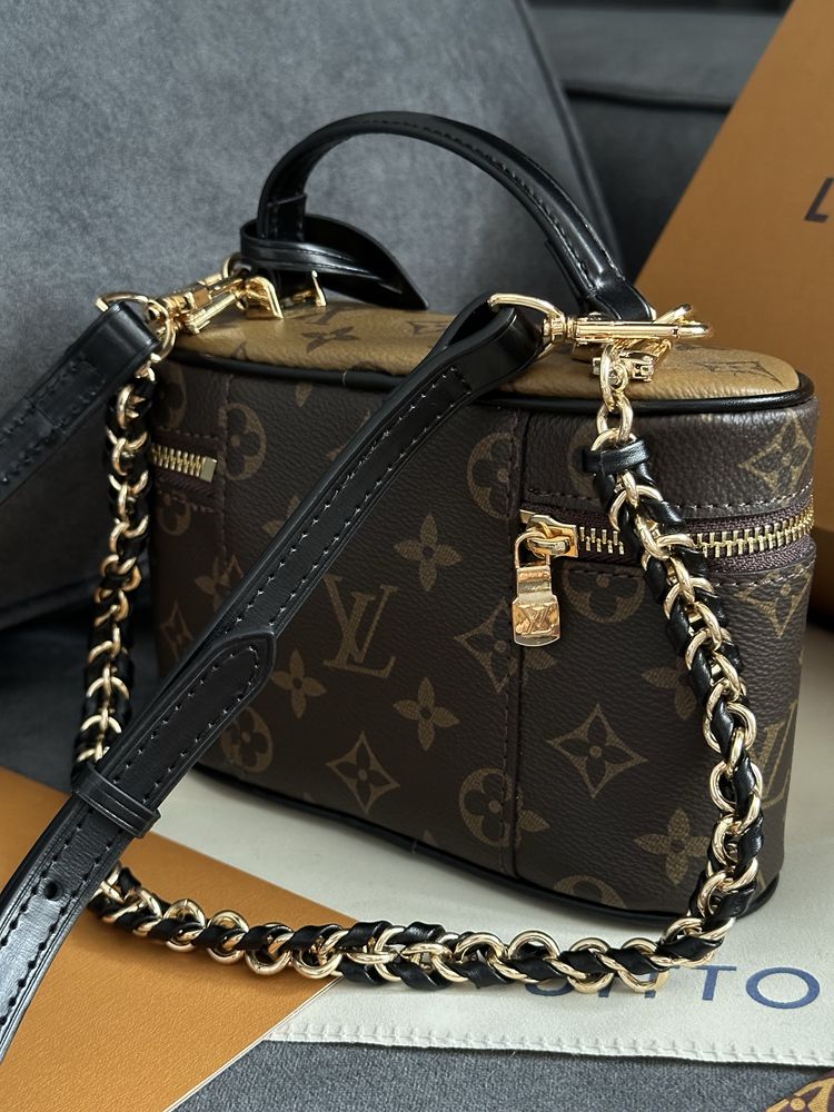 Сумка шкіра Louis Vuitton vanity chain pouch, луі вітон, LV