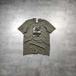 MĘSKA Bawełna Koszulka Oliwka Khaki Camo Nadruk Duże Logo Adidas