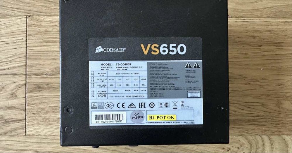 Corsair VS650 (650W)