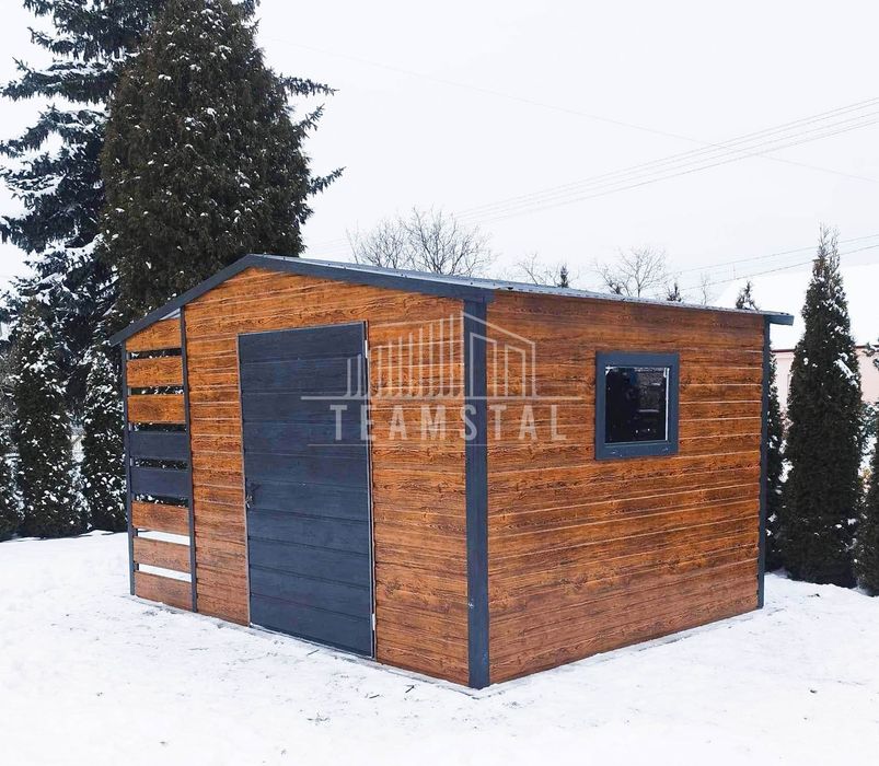 Domek Ogrodowy - Schowek Garaż 2,5x2 + wiata - okno - drzwi - TS524