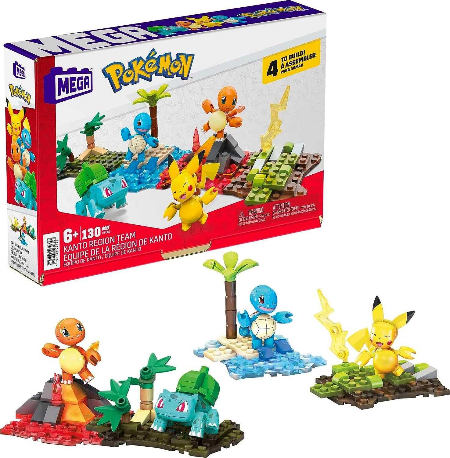 Набір фігурок з конструктора MEGA Pokemon, команда регіону Канто