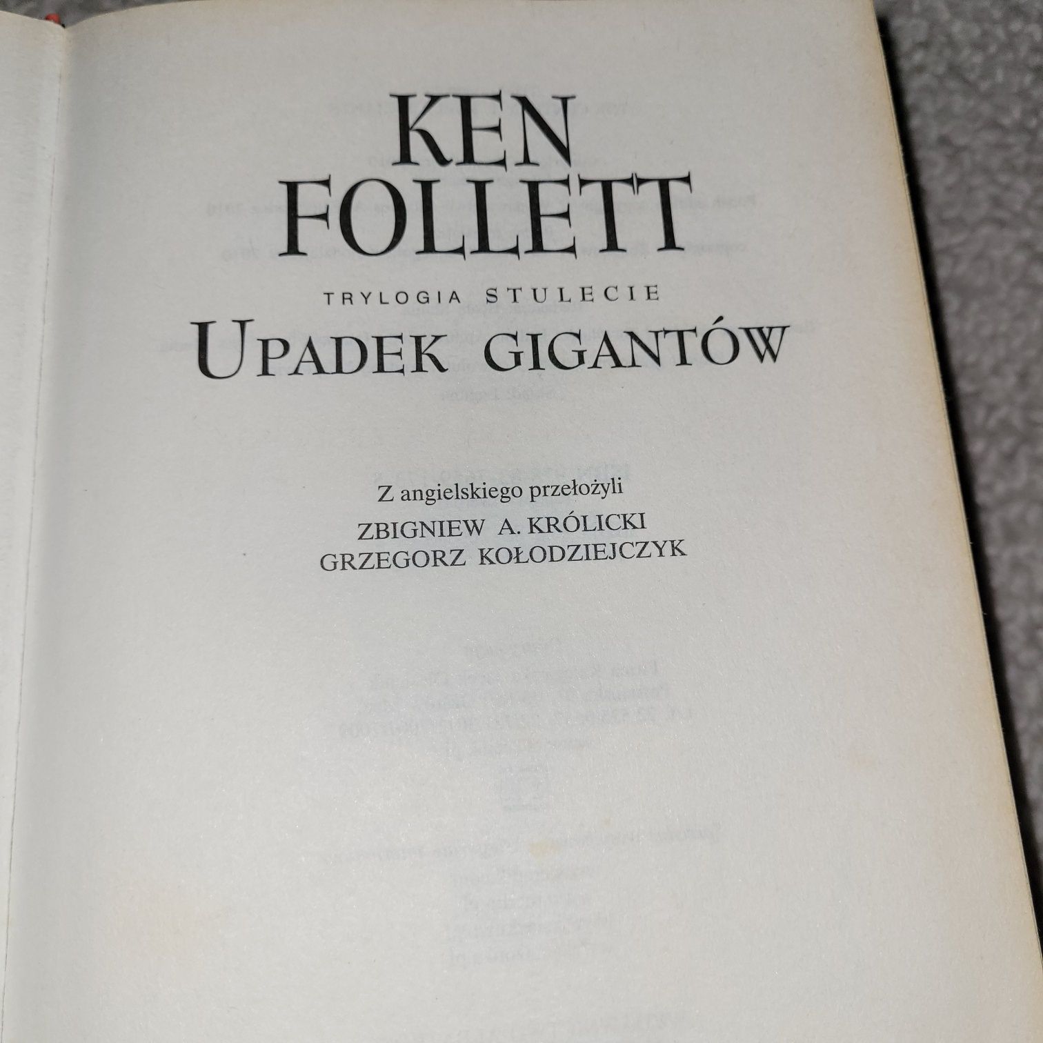 Książka  Upadek gigantów  Ken Follett