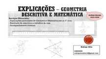 Explicações - Geometria Descritiva e Matemática