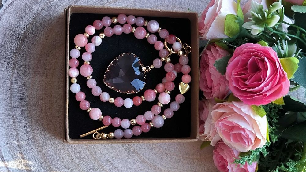 Wyjątkowy naszyjnik różowa namiętność