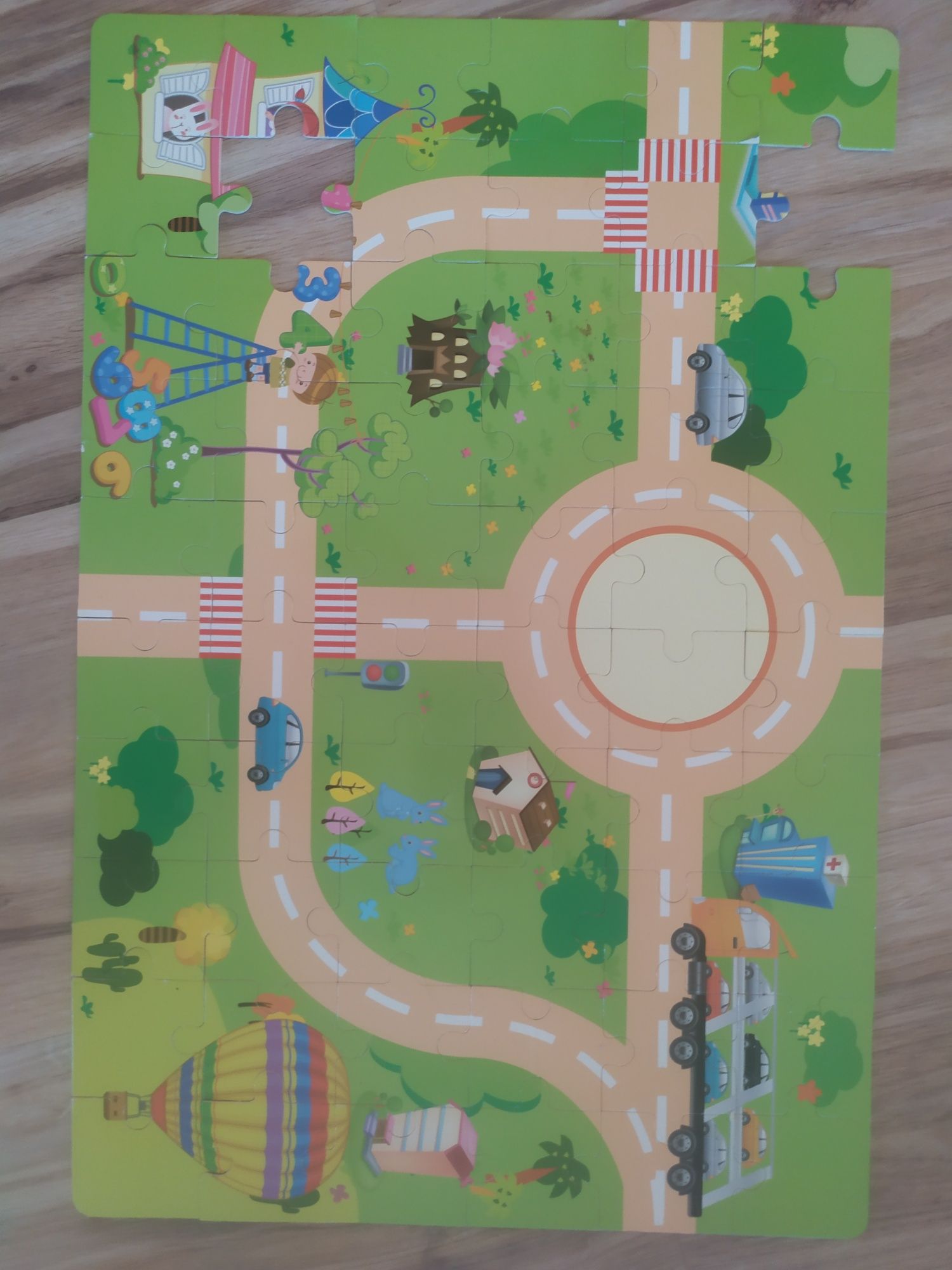 Edukacyjne klocki drewniane + sorter + puzzle