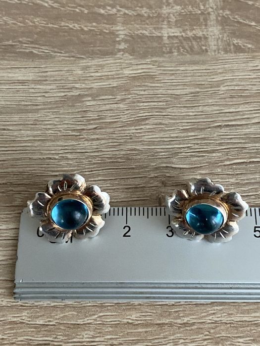 Серьги серебряные, Свердловский ювелирный завод, 875 проба, СССР.