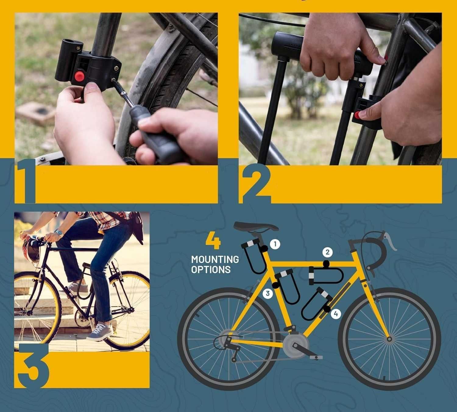 Zabezpieczenie rowerowe U-lock SIGTUNA 16mm zapięcie blokada linka