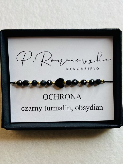 Bransoletka obsydian czarny turmalin na ochronę