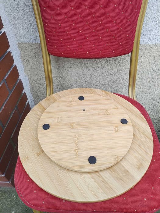 DESKA Bambusowa Obrotowa do Serwowania Przekąsek Pizzy talerz okrągły