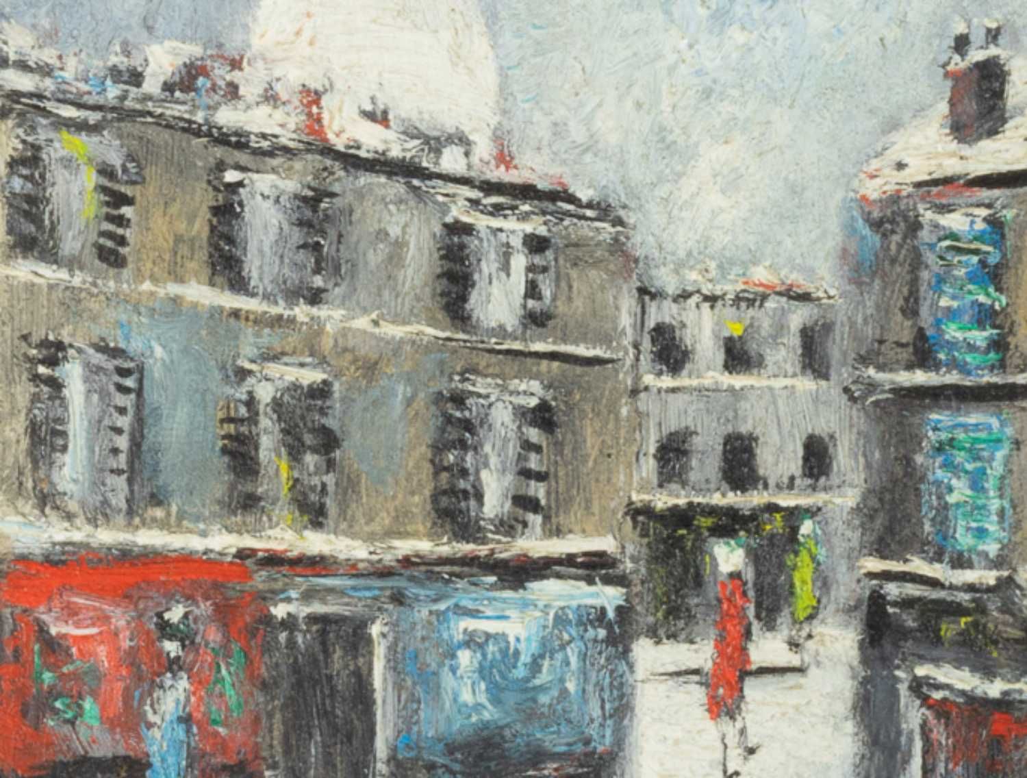 Pintura Paris neve Montmartre Impressionismo R Bosc | século XX