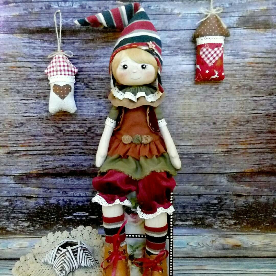 Текстильна лялька-ельф ручної работи