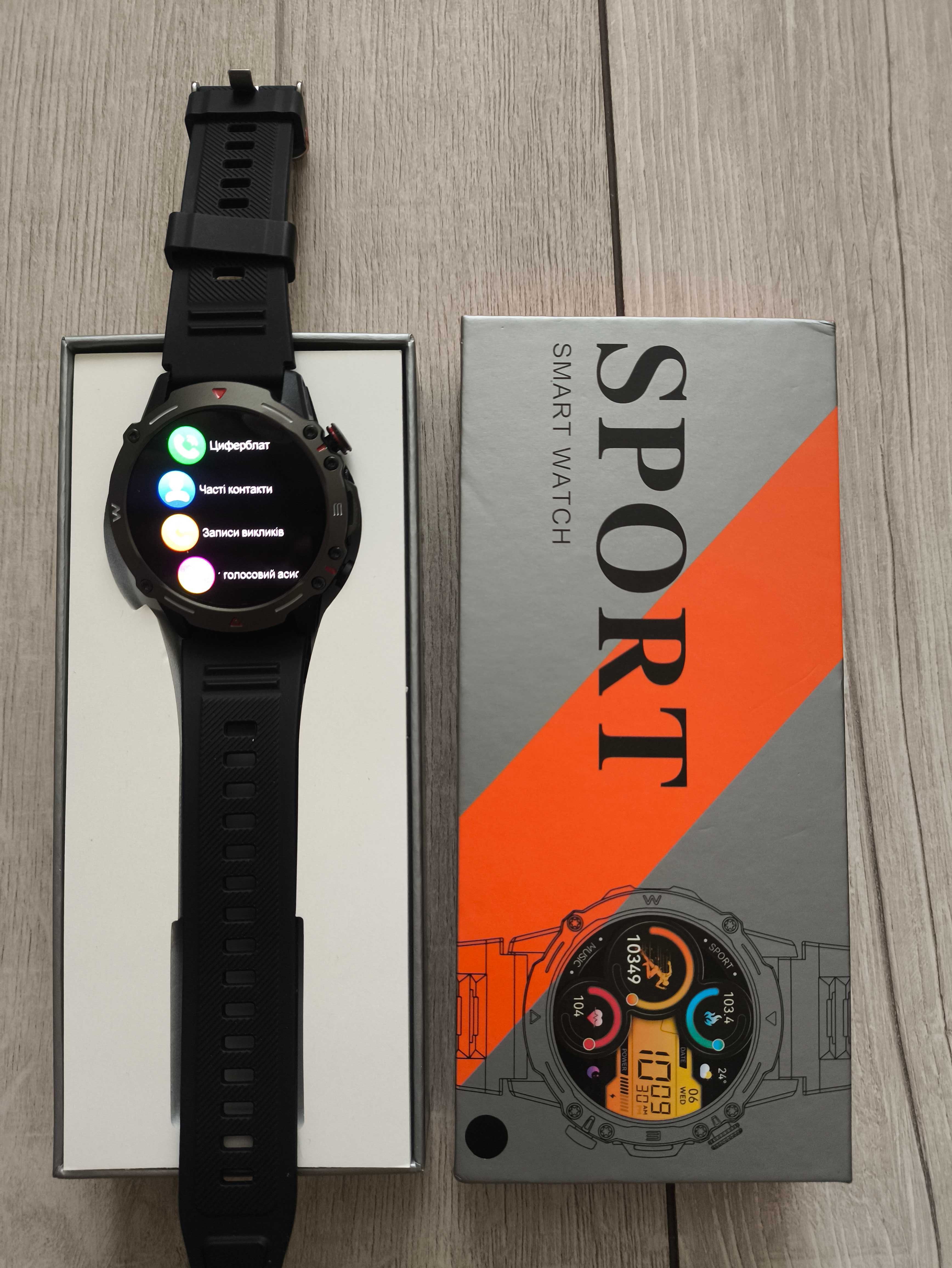 Смарт-часы Senbono, Black, Green, Bluetooth звонки, AMOLED, Ai Voice