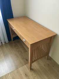 Śliczne biurko komputerowe drewniane 133 x 62 cm buk