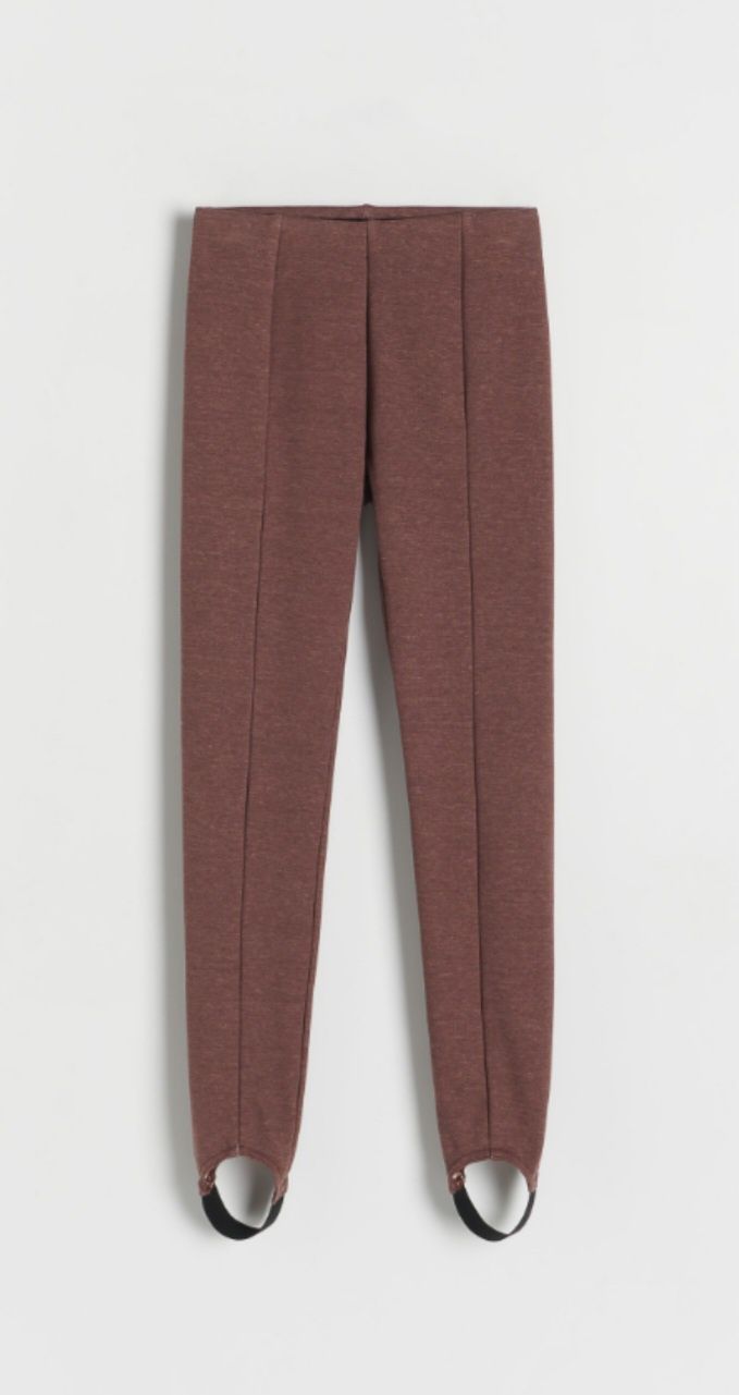 Reserved Legginsy Dziewczęce z Zapiętkiem! Ocieplane! Brązowe! R.152!