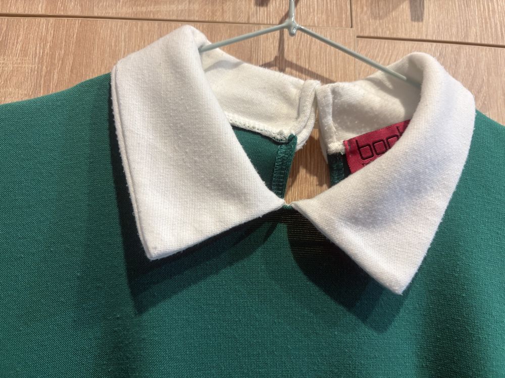 Sukienka elegancka r L 40 zieleń kolnierzyk na komunie