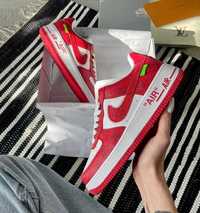 без передоплат! кросівки Louis Vuitton Nike Air Force 1 Low  White Red