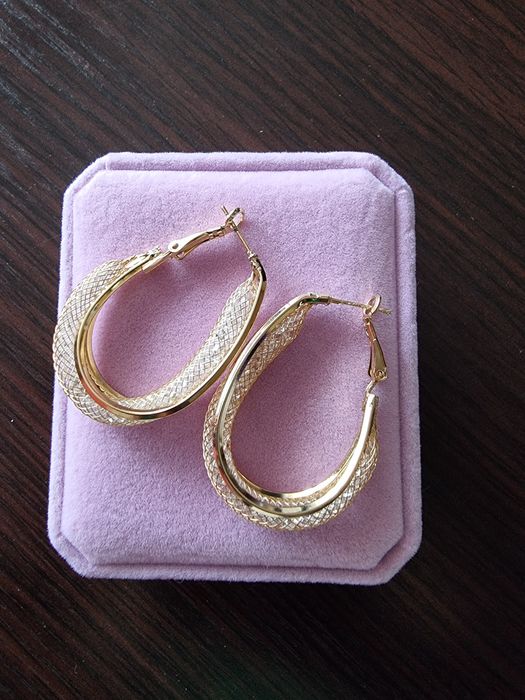 Kolczyki owalne kolor złote