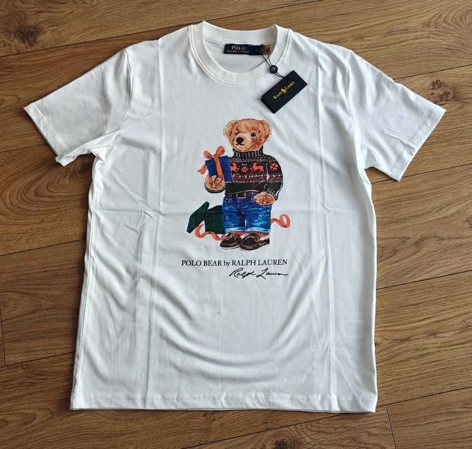 Koszulka męska Ralph Lauren polo Bear ecru jasna nowa XXL