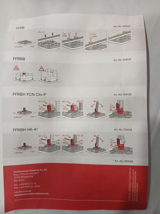 Apoio regulável da fischer