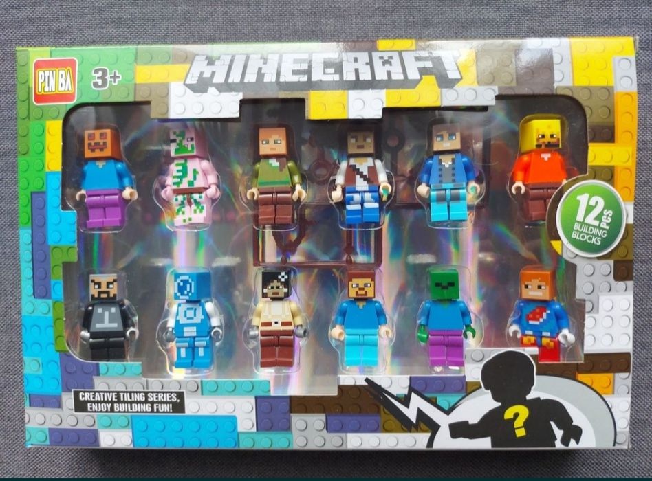 ZESTAW FIGUREK MINECRAFT XXL 12 szt Ludziki Klocki Pasują do LEGO