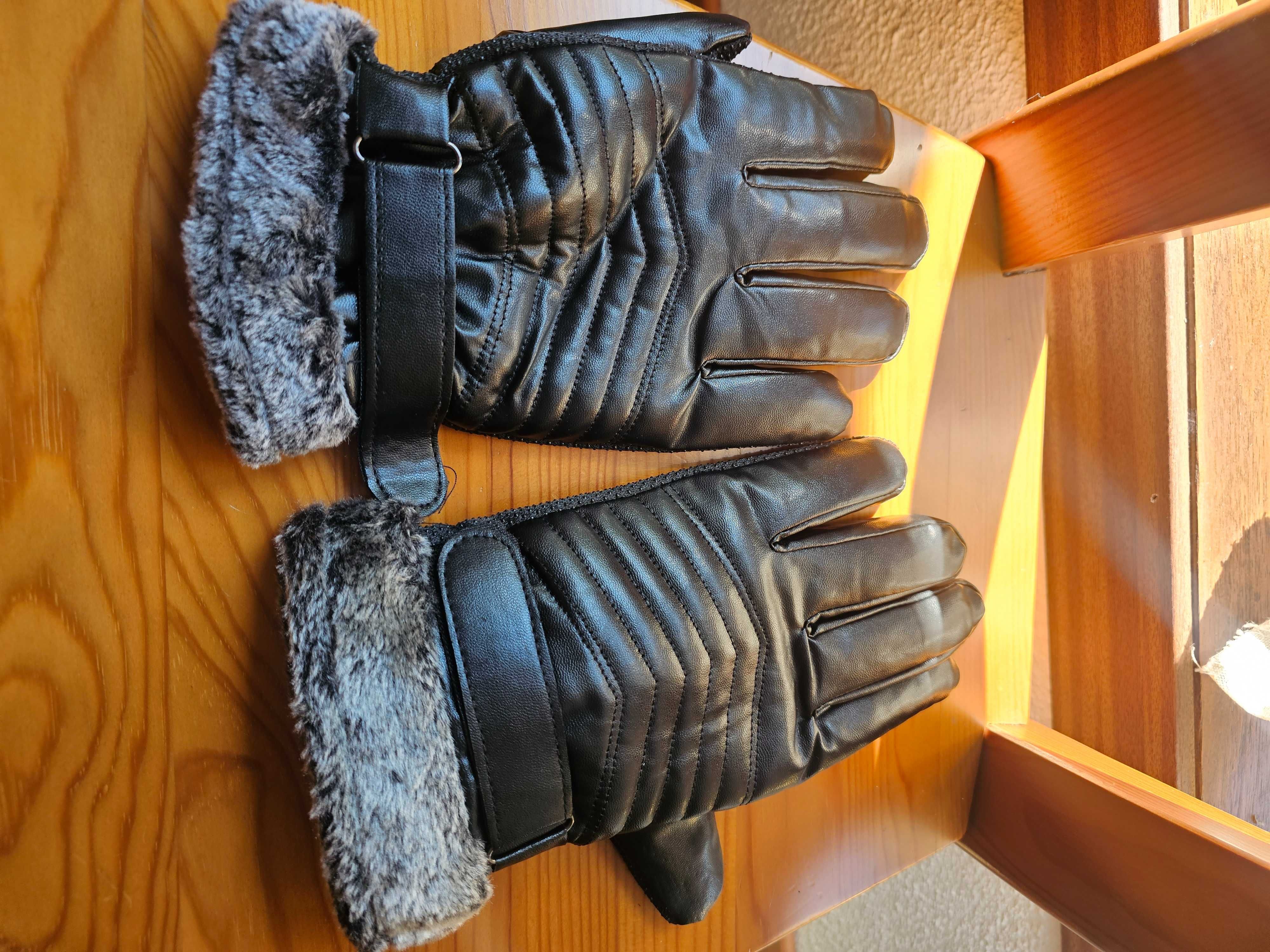 Luvas para moto de pele forrada por dentro (NOVAS)
