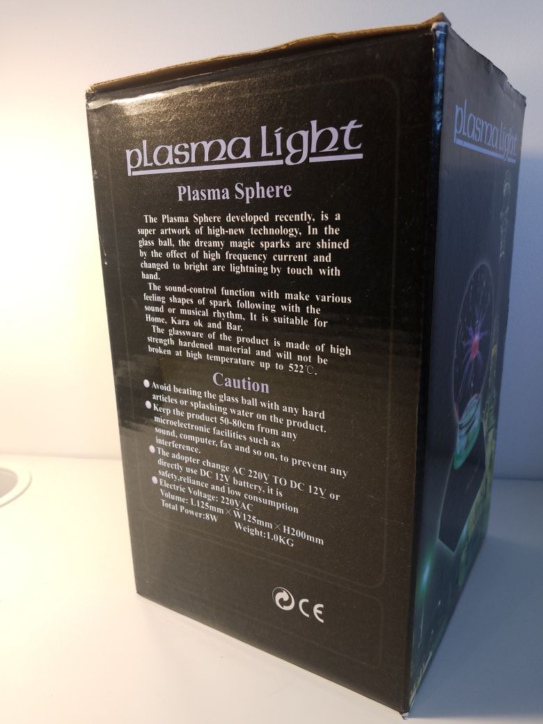 Plasma light lampka plazmowa magicza kula