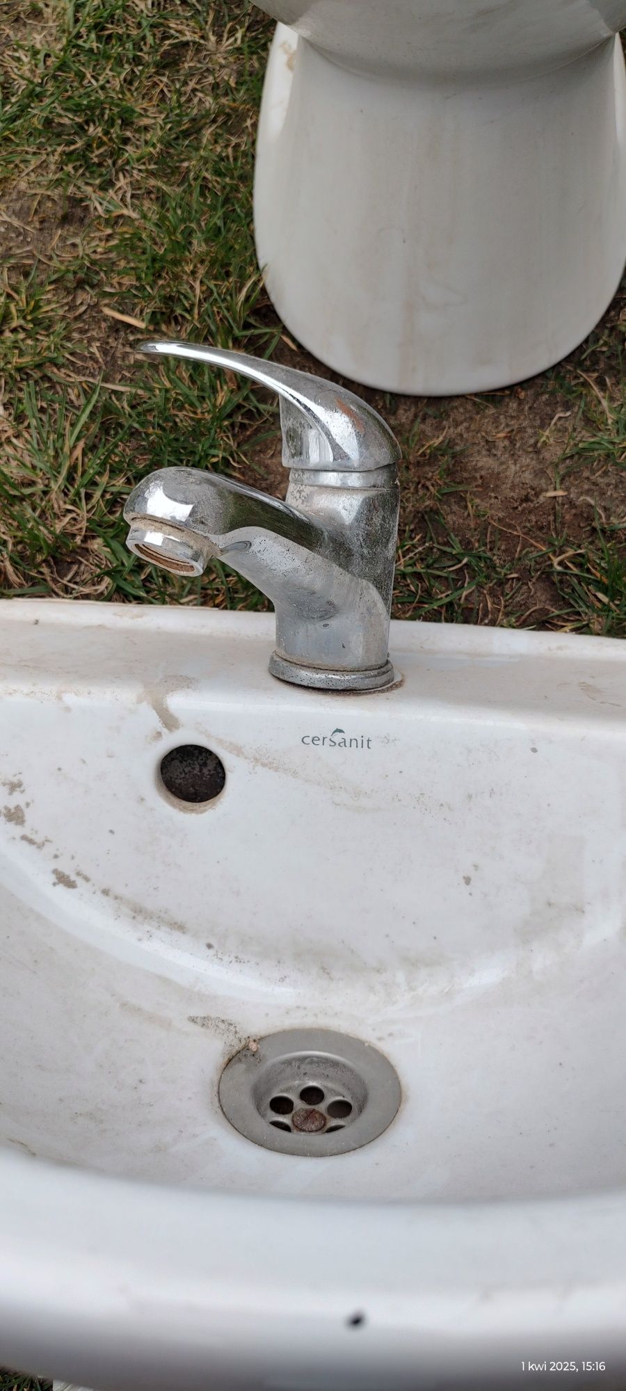 Umywalka Cersanit z baterią plus syfon 45 cm i 55 cm plus stopa