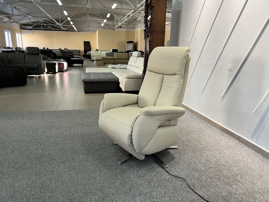 Крісло багато фукнціональне реклайнер електро привід шкіряне релакс