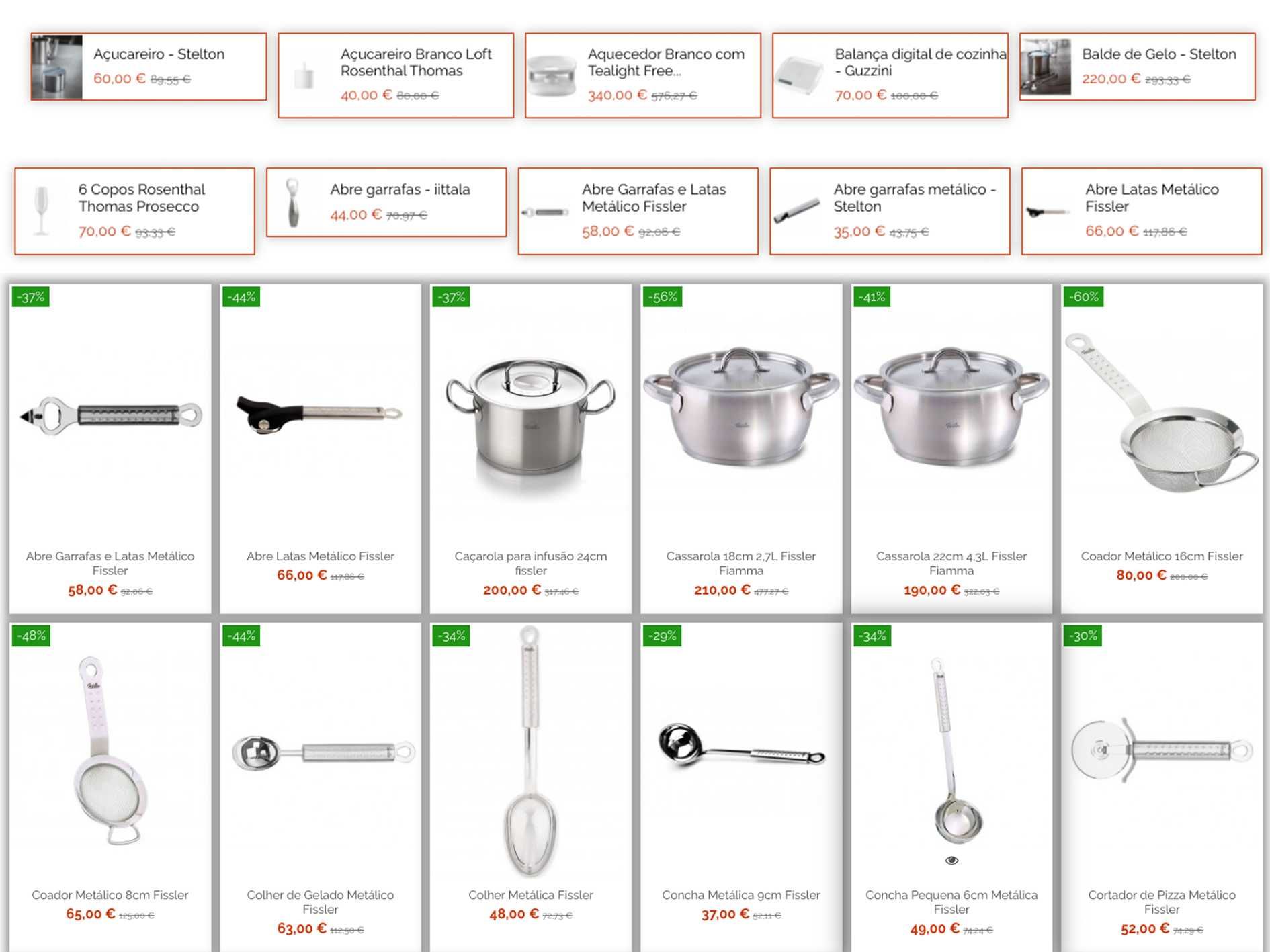 Artigos de Cozinha Stelton , Fissler, Rosenthal (novos)