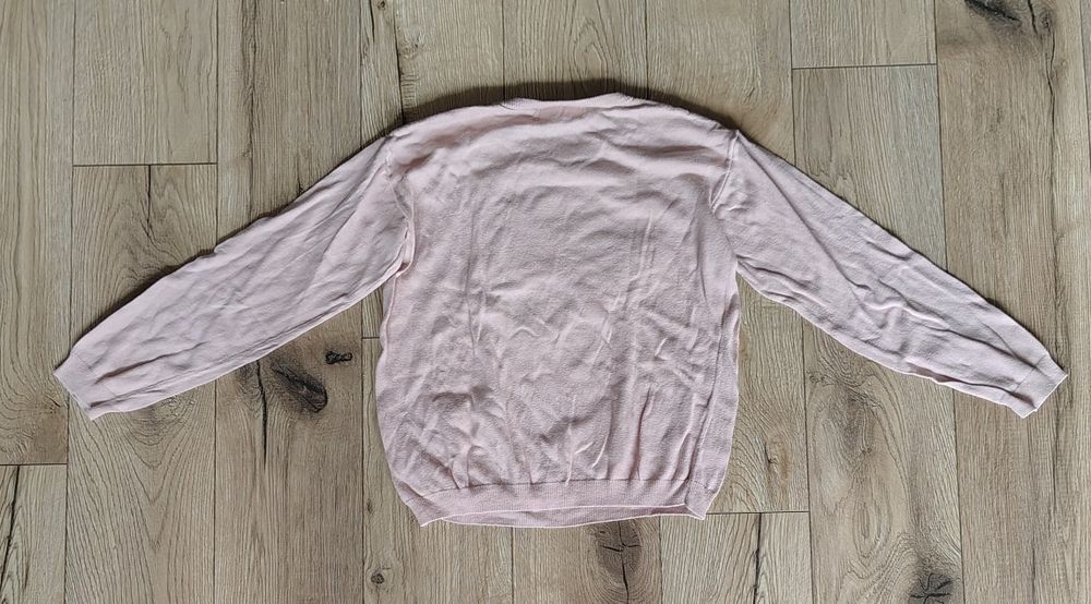 Bluzka z długim rękawem dziewczęca różowa sarenka H&M 134-140