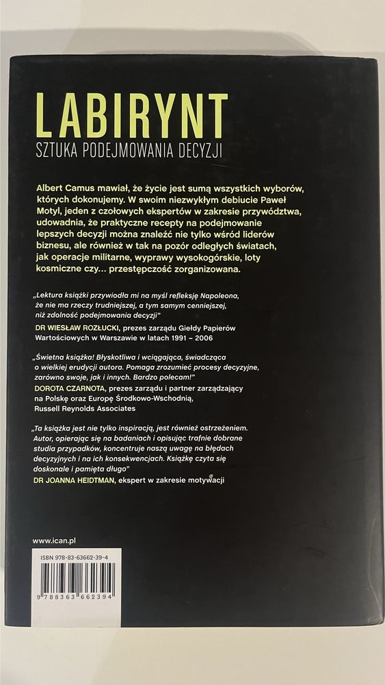Labirynt  sztuka podejmowania decyzji. Paweł Motyl