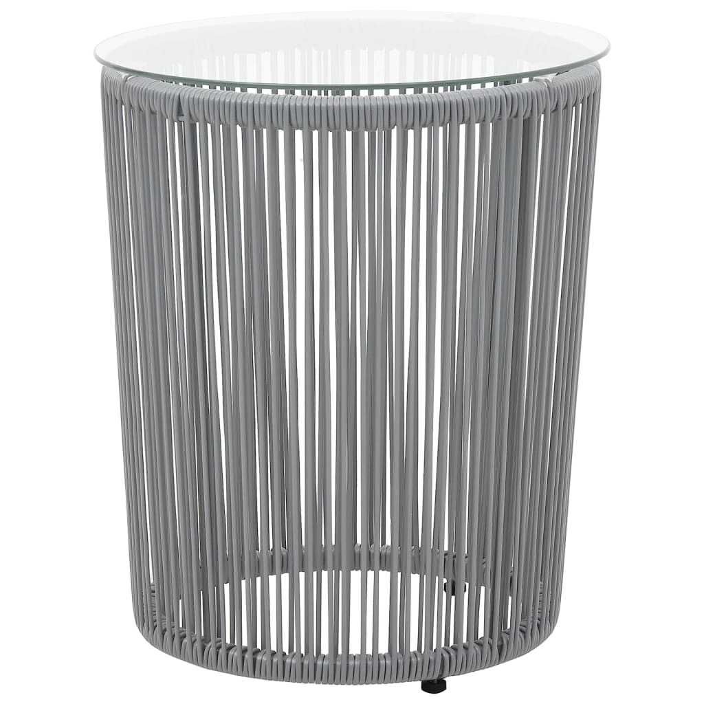 3-cz. zestaw mebli bistro z poduszkami, rattan PE, szary VidaXL 48140
