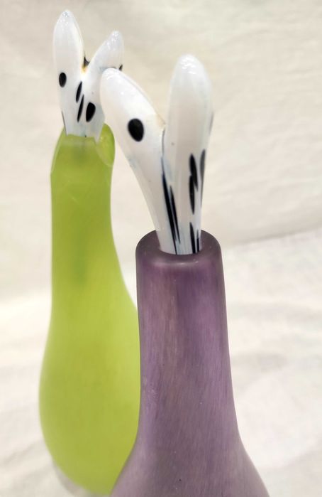Organic Bootle Kosta Boda #89264 & #89265 I Gunnel Sahlin assinado