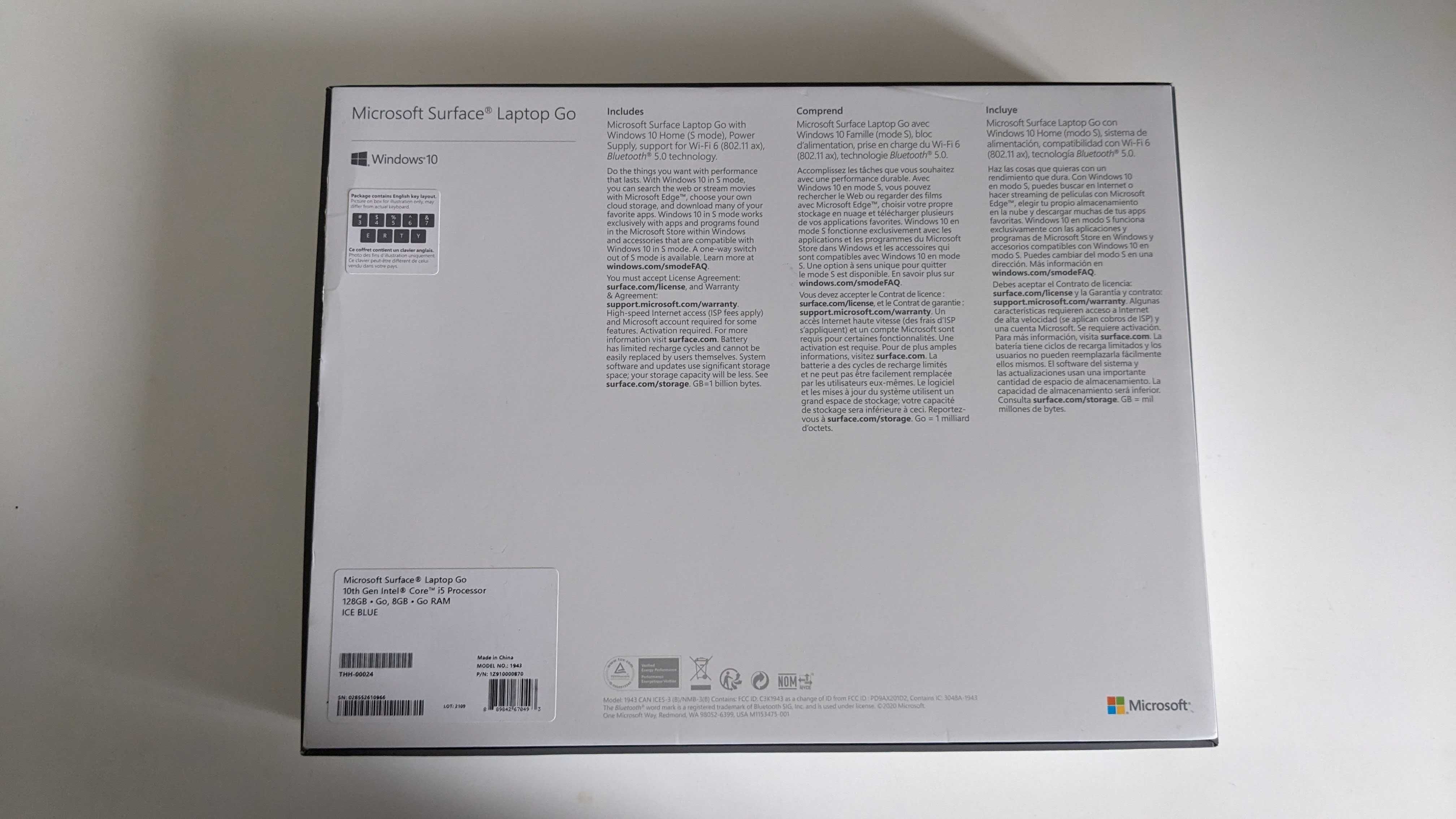 Microsoft Surface Laptop GO 12.4" i5-1035G1 8GB 128GB SSD (1943)
