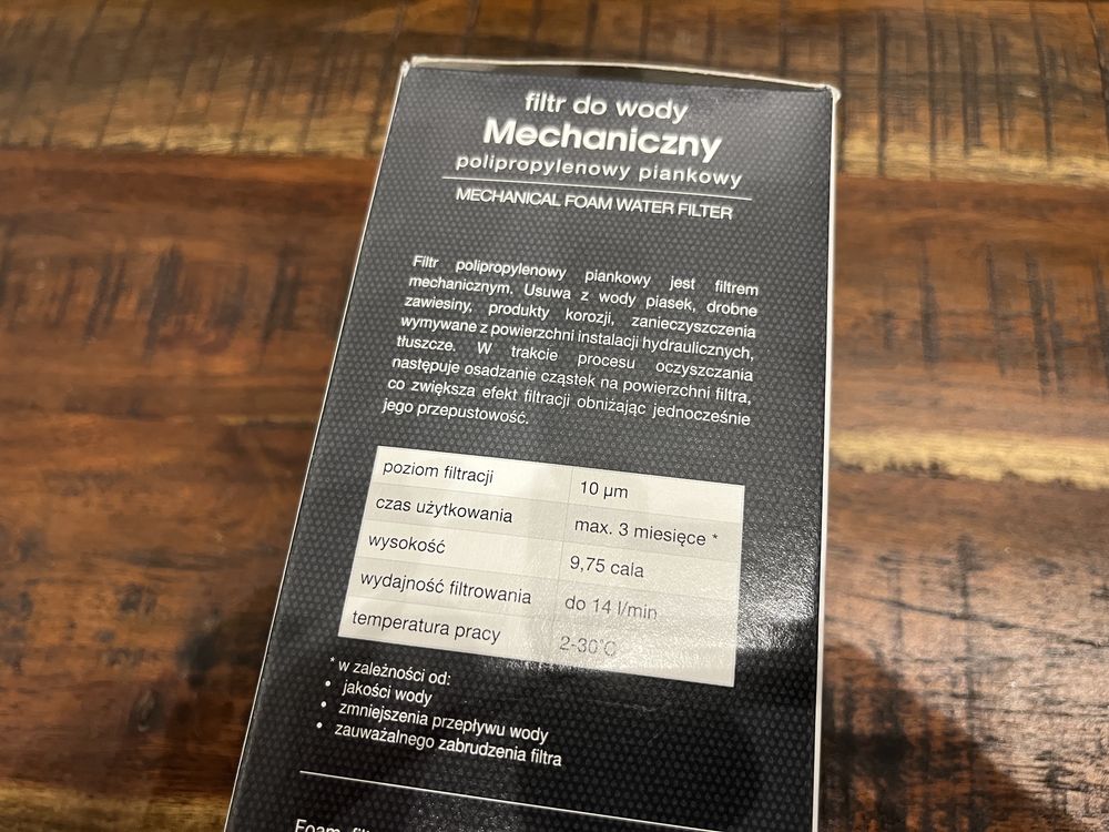 DAFI mechaniczny filtr do wody, polipropylenowy piankowy 10 um