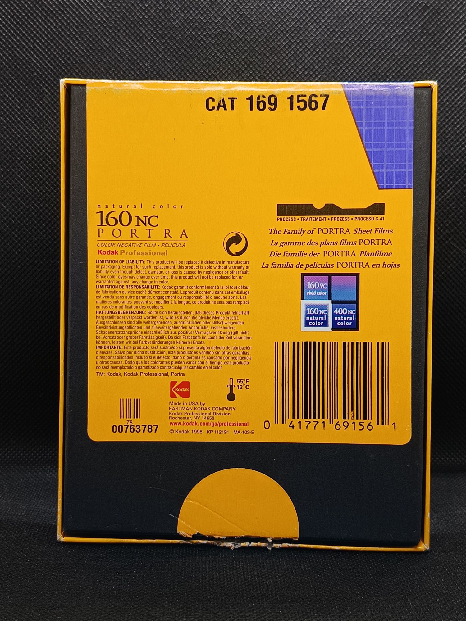 Kodak Portra 160NC 10,2x12,7cm (4x5 inch) - 10 folhas