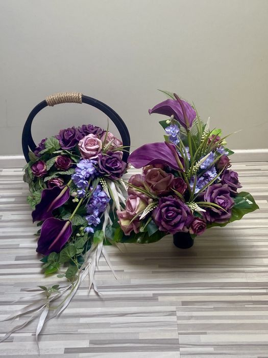 Kompozycja kwiaty sztuczne cmentarz