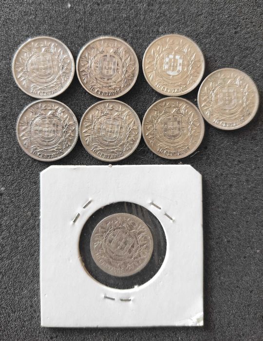 Conjunto 8 Moedas 10 Centavos 1915 escudos