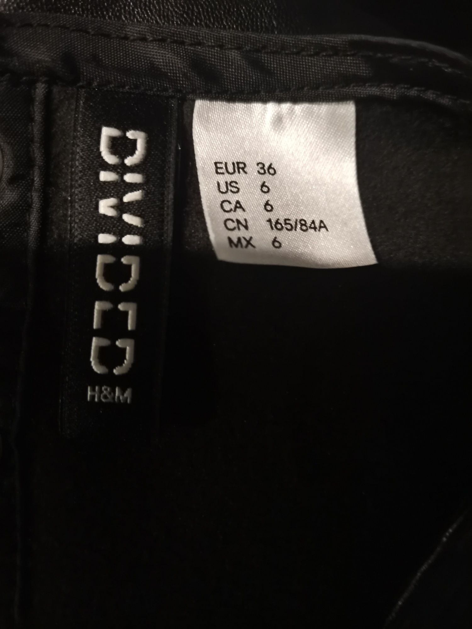 Bluzka damska z eco skóry H&M rozm S, czarna