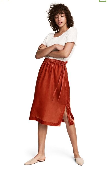 H&M юбка плюш терракотовая новая