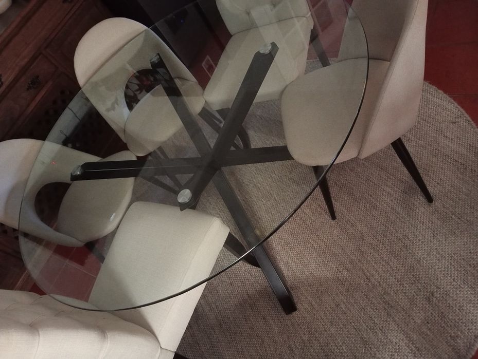 Mesa de vidro redonda