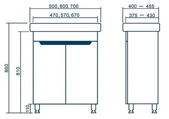 Умывальник (раковина) с тумбой (подвесной или напольной). Со склада.