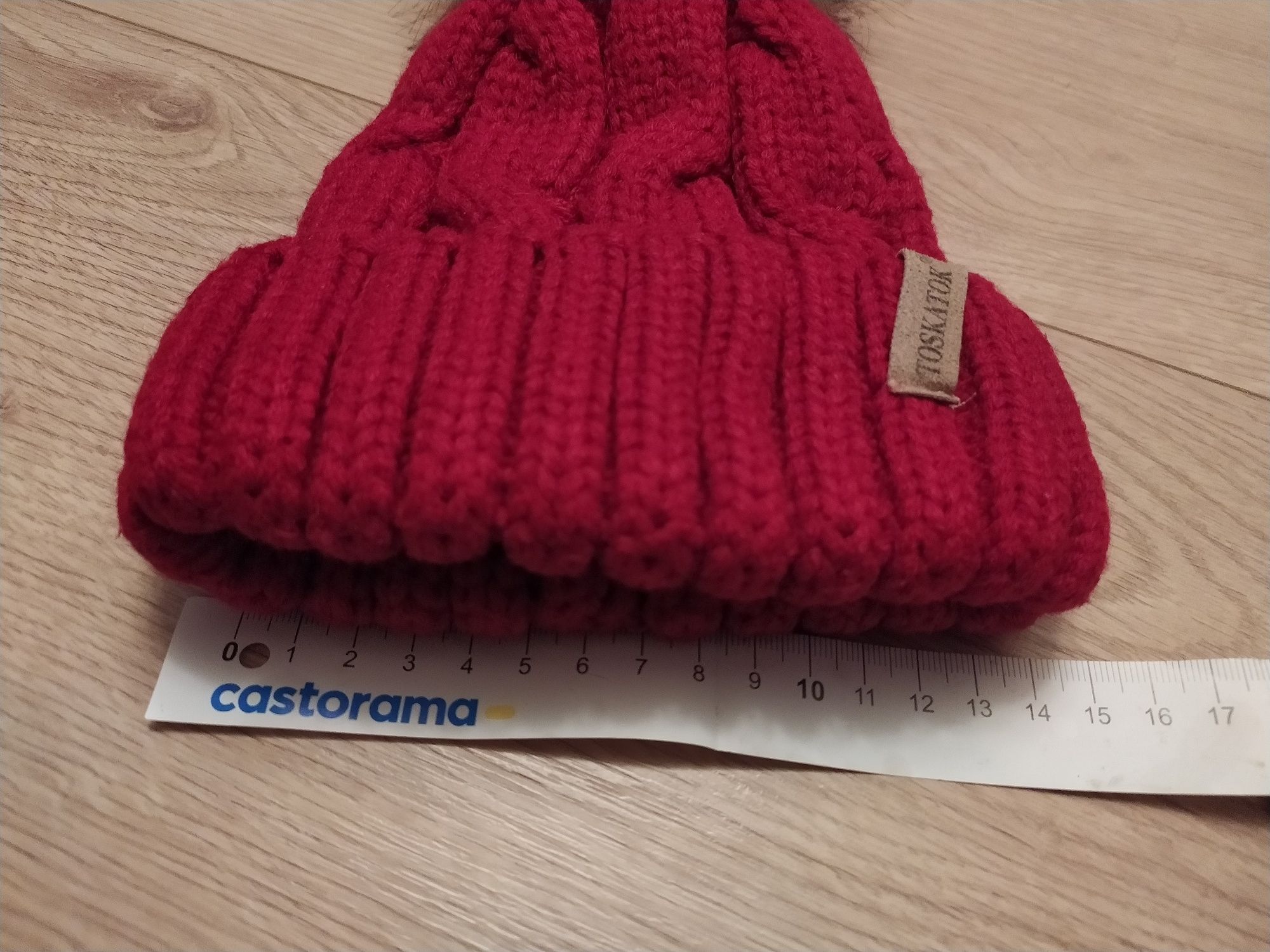 Czapka zimowa gruba dziecięca dla dziecka z pomponem
