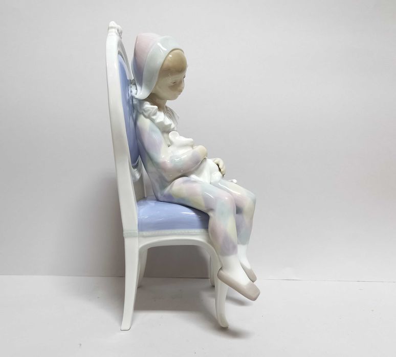 Arlekin z kotkiem, figurka, Hiszpania Lladro, wys. 25 cm