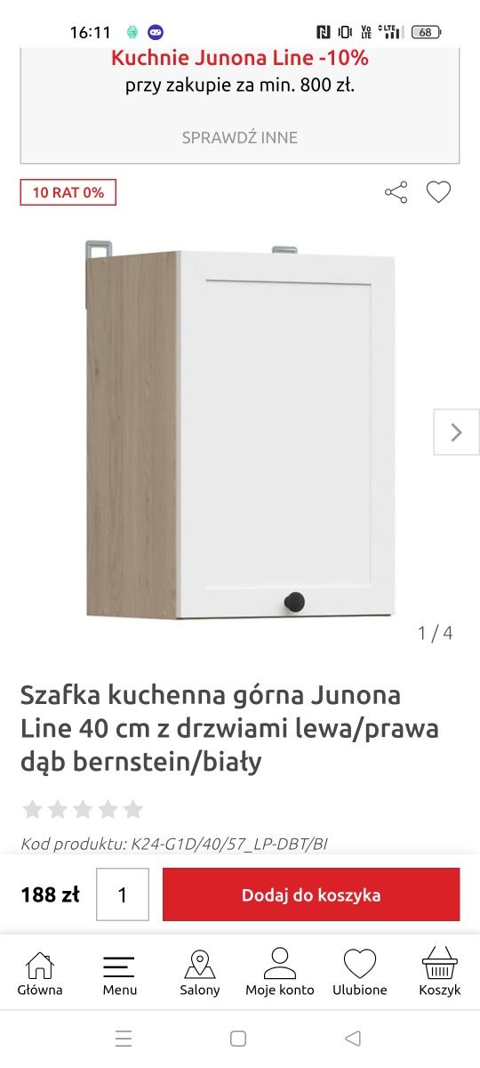 Szafka kuchenna pod zlew i wisząca