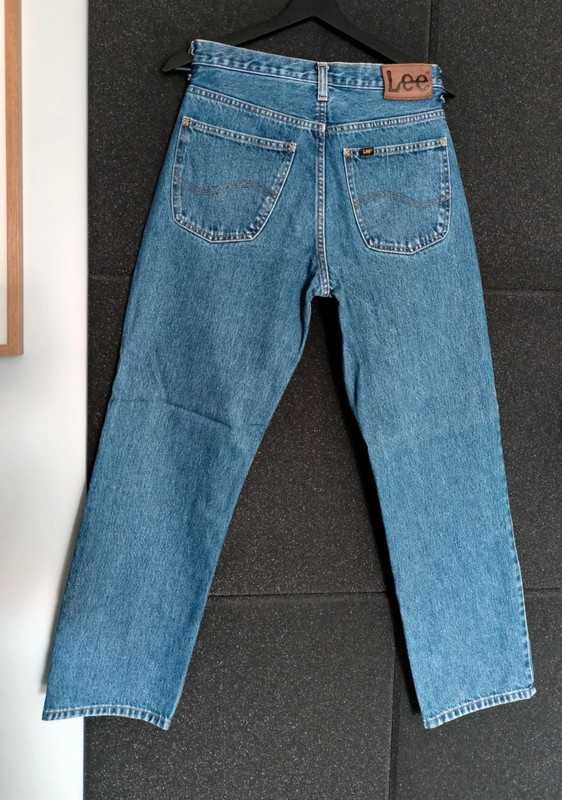 Niebieskie jeansy Lee regular fit straight spodnie jeansowe W32